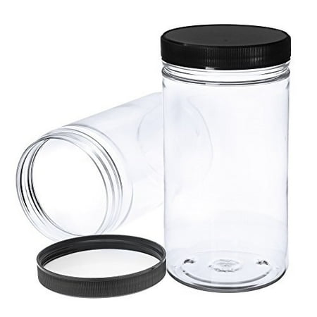UPC 855795007075 product image for Pack of 632 Oz Large Clear Empty Plastic Storage Jars with Lids Durable Round Fo | upcitemdb.com
