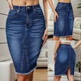 thumbnail image 2 of PEASKJP Ripped Denim Shorts Women High Waisted Ripped Stretchy Denim Hot Short Summer Jean Shorts, Blue L, 2 of 5