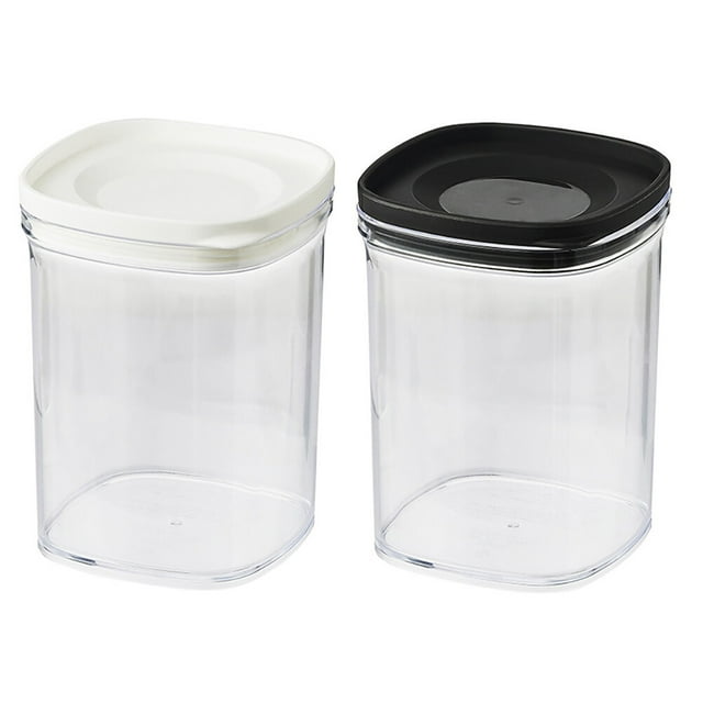 2 Pcs Pots Alimentaires en Plastique 520ml Contenant pour Produits Secs avec Couvercles pour Rangement des Aliments