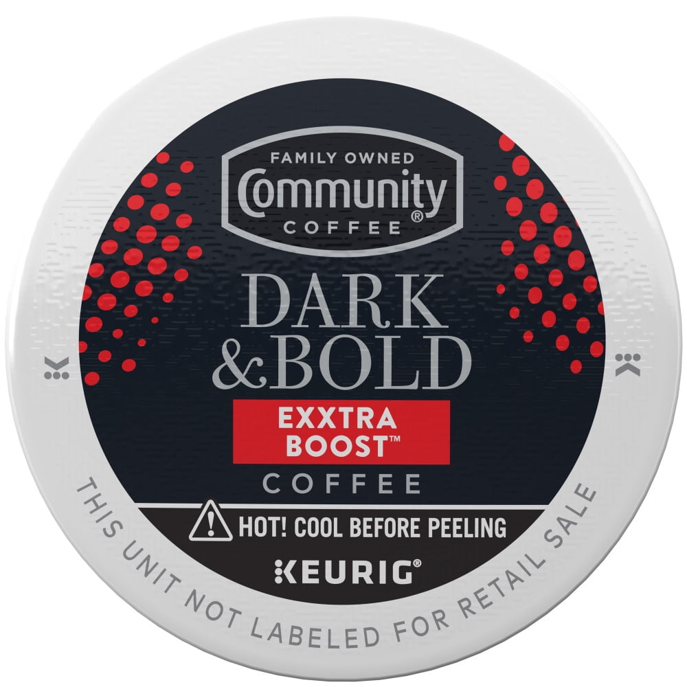 Community Coffee Dark & Bold Exxtra Boost Single Serve 24 ct Box