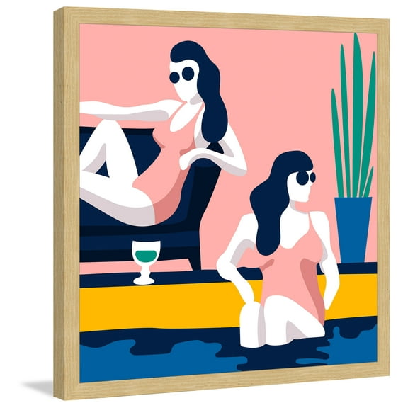 Chillin' in Pink Framed Painting Print
