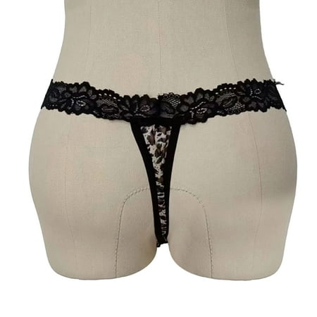 

nsendm Women Thongs Lace Panties Seamless Thong Underwear Ladie Brief Underwear Thong No Show Bra for Low Cut Dress Underpants Black Medium