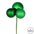 thumbnail image 2 of Vickerman 18" Green Ball Ornament Christmas Pick, 4 per set, 2 of 2