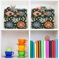 thumbnail image 6 of Yayeee 2 Pack Canvas Storage Basket with Handles for Shelves Fabric Bins Closet Organizer, Blue Geometric Flowers, 6 of 8