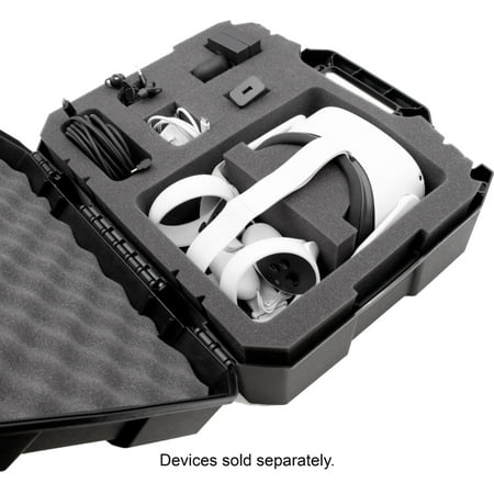CASEMATIX - Hard Shell Custom Travel Case for Meta Quest 3 and 2 VR Headsets - Black