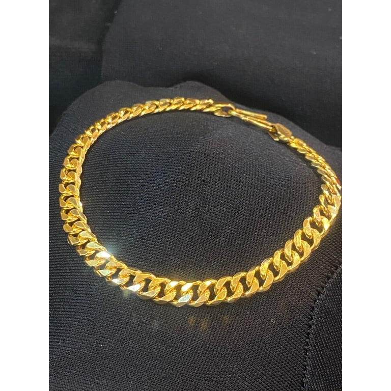 Classy Men's Dubai 6 MM Link Chain Tennis Bracelet In Hallmark 22K