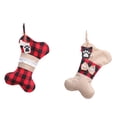 thumbnail image 1 of ziyahi Bone Christmas Socks Grid Pattern Small Gift Packaging Xmas Tree Christmas Door Wreath Hanging Pendent Sack Candy Wedding Line, 1 of 7