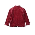 thumbnail image 4 of Manyakai Boy's Shiny Sequins Tuxedo Suit Jacket Party Prom Wedding Blazer Jackets Slim Fit Formal Burgundy 14, 4 of 7