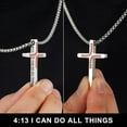 thumbnail image 6 of Turandoss Baseball Cross Necklace for Men Boys 2 Pcs Stainless Steel Bible Verse Cross Pendant Necklaces Black Silver Chain 22 inch Christian Baptism Religious Gifts for 8-12 Teen Boy Mothers Day, 6 of 8