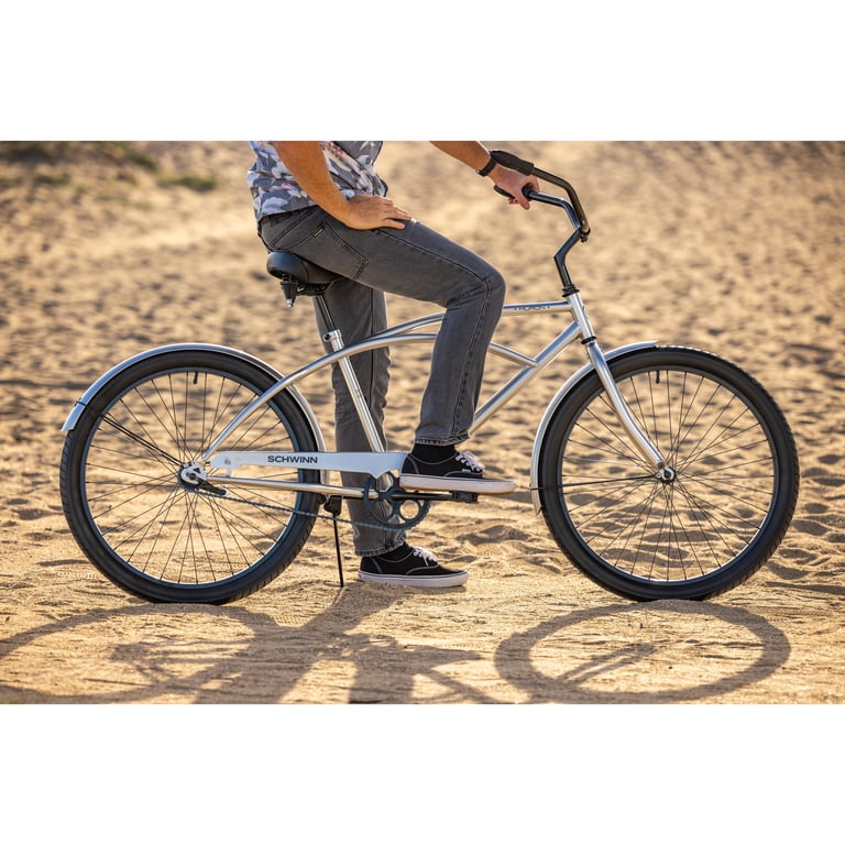Schwinn Huron 1 Cruiser Bike, 26 Inch Wheels, Silver, for Ages 14+