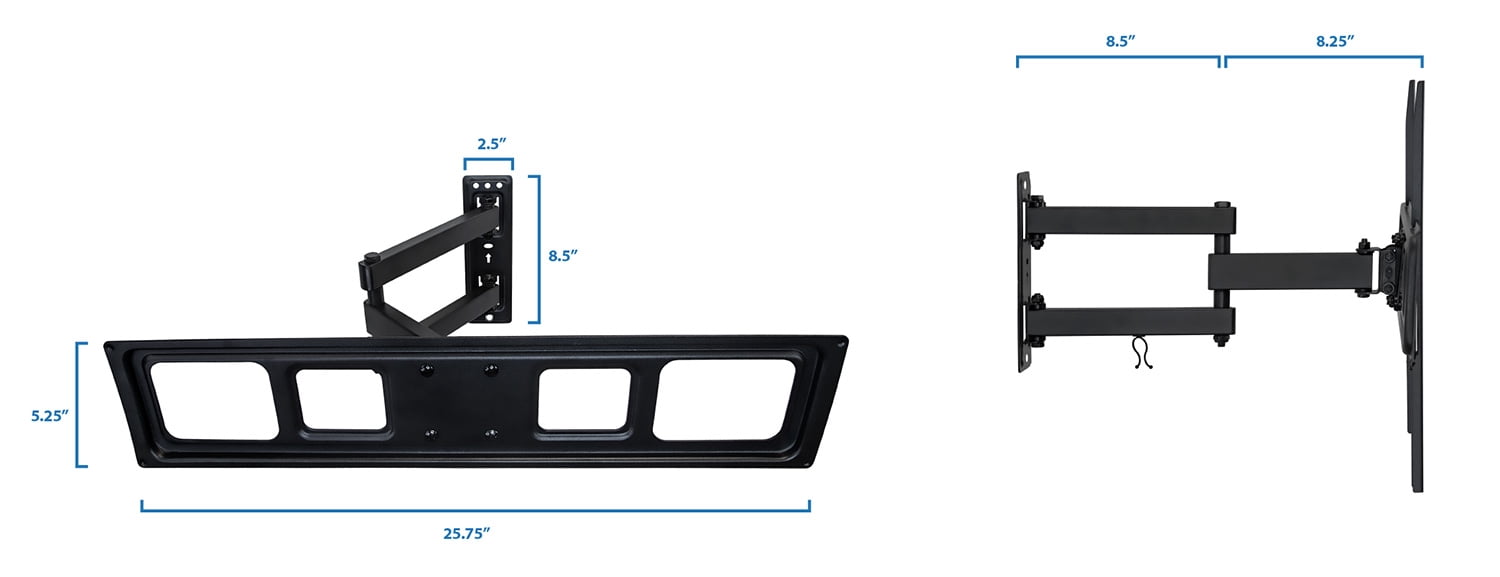 Mount-It! Full Motion TV Wall Mount, 17" Extension, Fits 37" to 70" TV's, Capacity 77 lbs., Heavy Duty