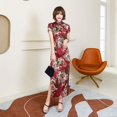 thumbnail image 1 of Vestido cheongsam largo de verano y otoño Vestido de mujer ajustado Rendimiento, 1 of 6
