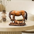 thumbnail image 3 of Estatua de caballo, adorno de mesa, figura decorativa de resina, escultura de Animal para dormitorio, centro de mesa, escritorio, oficina, regalo de Marrón, 3 of 9