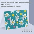 thumbnail image 3 of Yayeee Toggle Light Switch Wall Plate 2-Gang 4.56"x4.48" Decorative Outlet Cover, Small Daisy, 3 of 7