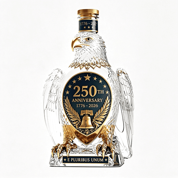 ACDANC Eagle Whiskey Decanter 350Ml,250Th Anniversary Commemorative Bottle,1776-2026 Heritage Edition Patriotic Glass Liquor Carafe,Glass Liquor Bottle,Gift for Men Dad,History&Whiskey Lovers a