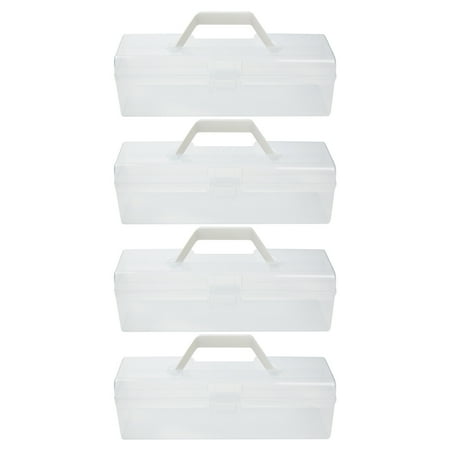 

4pcs Portable Storage Boxes Storage Cases Clear Portable Case Home Storage Organizer