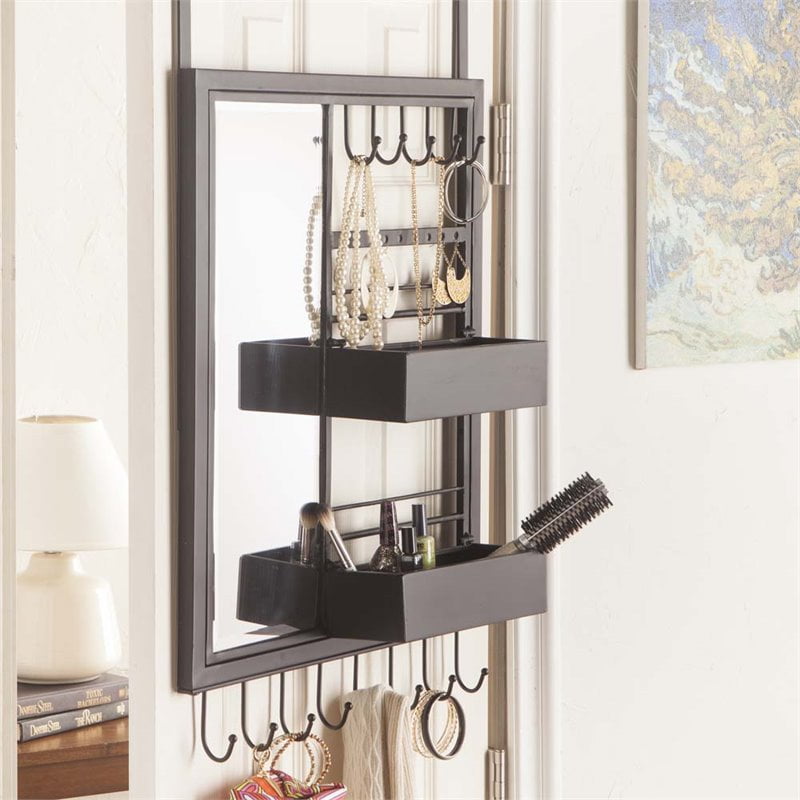 Southern Enterprises Jayla Overthe Door Jewelry Mirror Organizer
