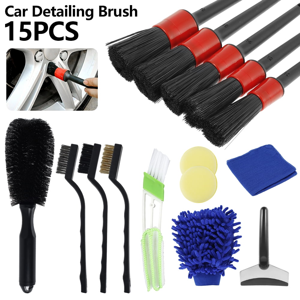 Willstar 3pcs Car Detailing Brushes Set Soft Auto Detailing Brush