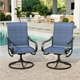 thumbnail image 3 of SUMMIT LIVING 5-Piece Outdoor Dining Set with High-Back Padded Swivel Chairs for 4 and Wood-Like Square Table for Patio, 3 of 13