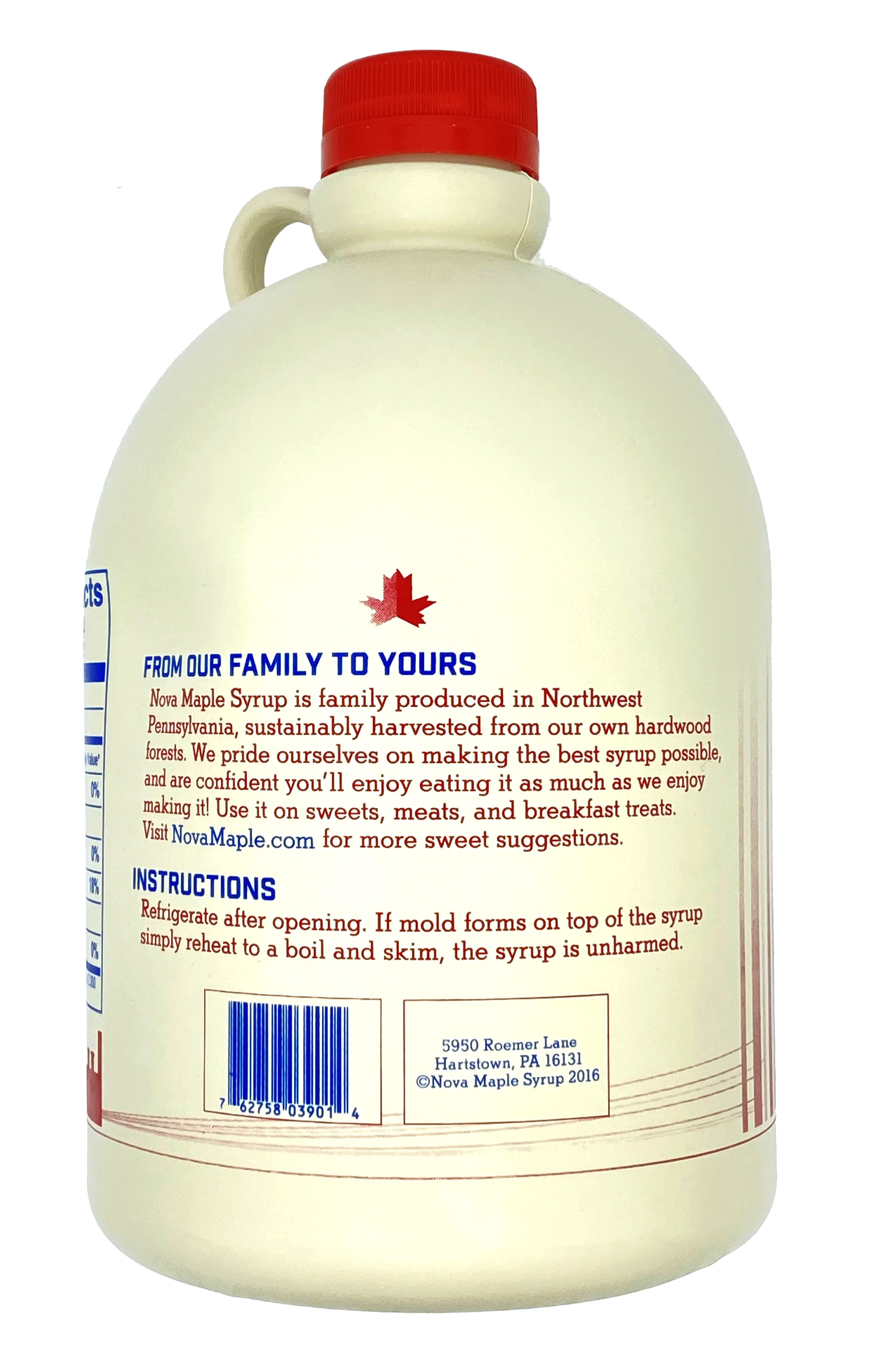 Nova Maple Syrup - Pure Grade-A Maple Syrup (Half Gallon)