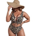 thumbnail image 2 of Bikini Leopard Print Sexy Plus Size Beach Swimwear,XXL, 2 of 5