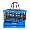 thumbnail image 1 of CleverMade CleverCrate 16L Collapsible Shopping Basket, Neptune Blue (3-Pack), 1 of 6