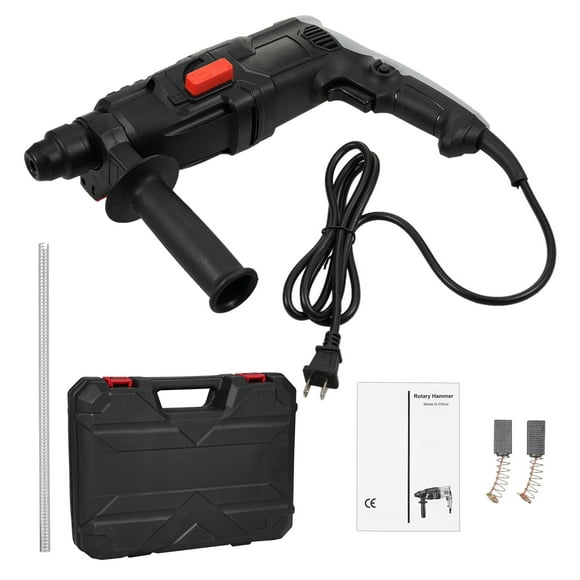 yeacher 710W/800W Electric Rotary Hammer Drill, 110V Heavy-Duty Impact Drill with 1.8M/5M Power Cord, Industrial-Grade Concrete Drilling Tool, ABS Construction, Includes Multiple Accessories &