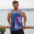 thumbnail image 6 of Gukieu Mystical White gorilla Jungle Print Men's Quick Dry Fitness Vest, Round Neck Sleeveless Fitness Bodybuilding Top-X-Large, 6 of 7