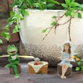 thumbnail image 1 of Adornos de hadas y ranas esculturas coleccionables miniaturas creativas figuras estatuas de jardín para estantería en interiores al aire libre, 1 of 8