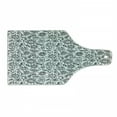 thumbnail image 1 of Black and White Cutting Board, Floral Composition Doodle Style Foliage Sketch Abstract Feminine Theme, Tempered Glass Cutting and Serving Board, Wine Bottle Shape, Black White, by Ambesonne, 1 of 1