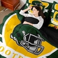 thumbnail image 4 of jejeloiu American Rugby Sport 7-Piece Twin Bedding Sets,Green Yellow Bedding Comforter Set For Football Boys Reversible, 4 of 8
