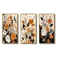 thumbnail image 2 of Designart "Terracotta Wildflowers in Retro Illustration IX" Abstract Botanicals Framed Wall Art Set Of 3 - Brown Modern Frame Canvas Set For Living Room Decor, 2 of 6