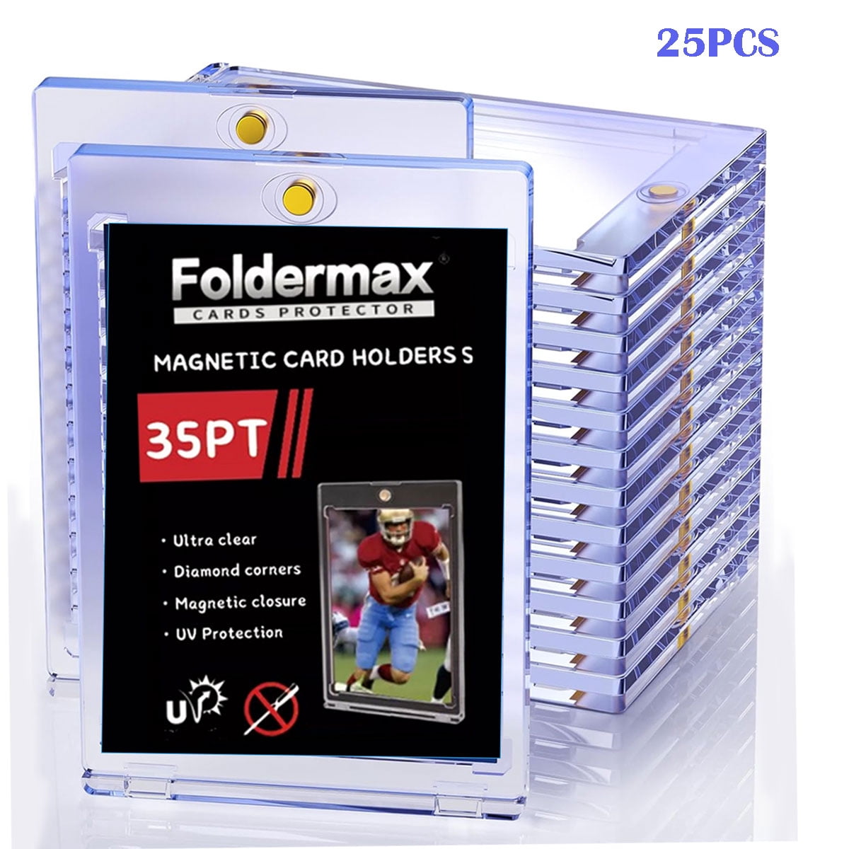 KDG Magnetic Card Holder, 25 ct, 35PT Acrylic Protectors for