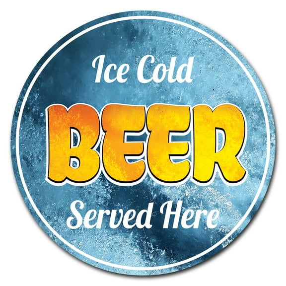 SignMission Circular Rigid Plastic Sign 12" Tall - Farmer's Market Ice Cold Beer | Plastic Sign |  Made in the USA