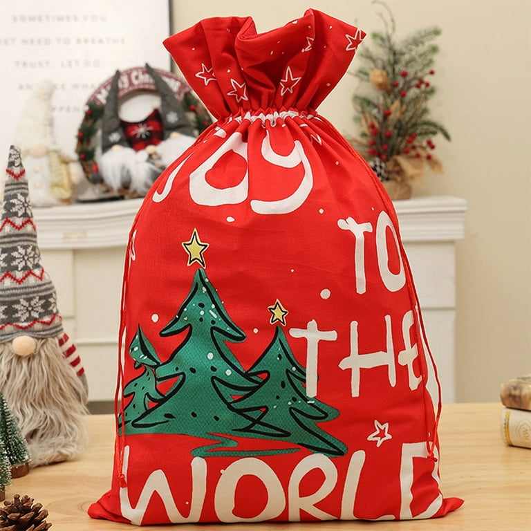 yilyih Christmas Gift Bags Large Christmas Gift Bags Drawstring Christmas Gift Bag Flannel Printed Drawstring Tie Mouth Gift Bag Christmas Large Childrens Candy Bag Large Christmas Gift Bags Walmart.c...
