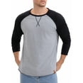 thumbnail image 4 of Camiseta de manga larga para hombre inspirada, color bloque, estilo casual, raglán, talla XL, gris, 4 of 6