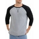 thumbnail image 4 of Camiseta Casual de Manga Larga para Hombre con Bloque de Color Raglán L Gris, 4 of 6