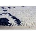 thumbnail image 4 of Ladole Rugs Shaggy Kenitra European Abstract Soft Polypropylene Modern Big Runner Rug in White Dark Blue, 3x10 (2'7" x 9'10", 80cm x 300cm), 4 of 5