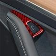 thumbnail image 4 of Real Bright Soft Car Interior Carbon Fiber Sticker Decoration4Pcs Red Carbon Fiber Window Lift Switch Button Cover For Tesla Model 3/YAuto Car Protection Interior Accessories, 4 of 8