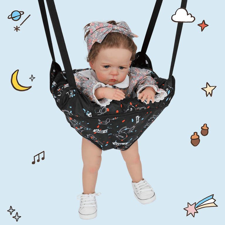 CowieWie Portable Baby Doorway Jumper 6 12 Months Adjustable Unisex Infant Bouncy Travel Friendly Black Walmart