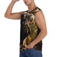 thumbnail image 3 of Fotbe Men's Pug Wearing Sunglasses Flowers Print Men's Sleeveless Muscle Tank Tops Casual T-Shirts for Gym Workout Beach-Small, 3 of 8
