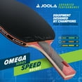 thumbnail image 2 of JOOLA Omega Speed Table Tennis Racket, Flared Handle, Red, Lightweight, 17.7" Length, 2 of 6