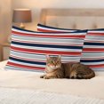thumbnail image 2 of Pack of 2 Red Navy Blue Striped Outdoor Pillow Covers Decorative, Waterproof Pillow Protector, Farmhouse Stripes Modern Abstract Art Lumbar Throw Pillowcases for Patio Couch Sofa Home Decor 20"x12", 2 of 8