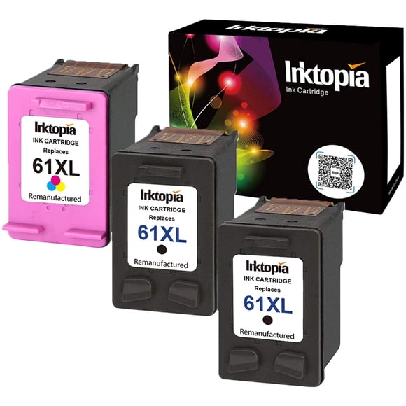 Inktopia Cartouches d'Encre Remanufacturées pour HP 61TG 61 TG Noir et Couleur CH561WN CH562WN (2 Noir + 1 Couleur)