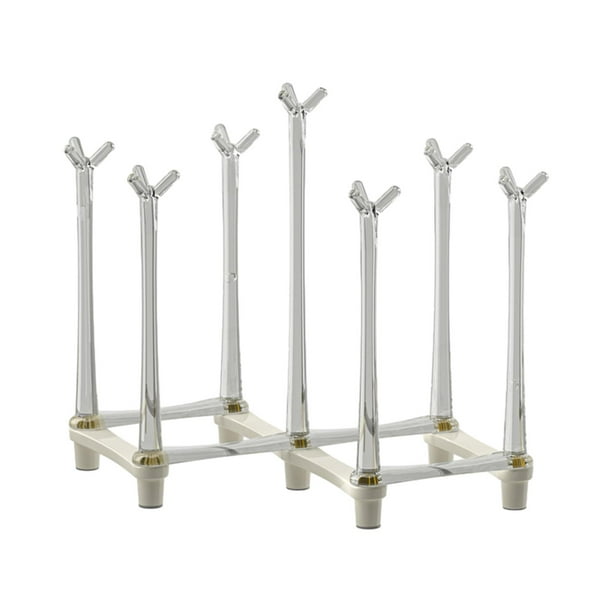 Estante retráctil para secar tazas, soporte para tazas, escurridor de botellas portátil, estante secador de botellas de agua para mesa, armario para Blanco mayimx Rejilla para secar tazas
