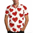 thumbnail image 5 of Miluxas Valentines Day Hawaiian Shirts for Men Love Heart Print Short Sleeve Button Down Bowling Shirts Valentine Dating Top Red, 5 of 10
