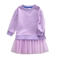 thumbnail image 7 of QSAWXQZ Girls Tulle Dress Long Sleeve Crew Neck Solid Sweatshirt Mini Dress 9-10 Years, 7 of 7