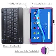Labanema 10.3 Lenovo Tab M10 Plus /Smart Tab M10 Plus Bluetooth Keyboard Case, PU Leather Folio Stand Protective Case, Cover for 10.3 Lenovo Tab M10 Plus /Smart Tab M10 Plus (Purple)