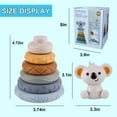 thumbnail image 3 of Juguetes apilables para bebés a partir de 6 meses Mordedores Juguetes para la dentición para bebés Anillos de construcción blandos Apilador con koala Juguete educativo para bebés de 6, 12 y 18 meses, 3 of 7