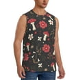 thumbnail image 2 of Easygdp Fly Agaric and Flowers Men's Breathable Tank Tops Sleeveless Sporty T Shirts for Basketball, Mountaineering, Bodybuilding -Medium, 2 of 8